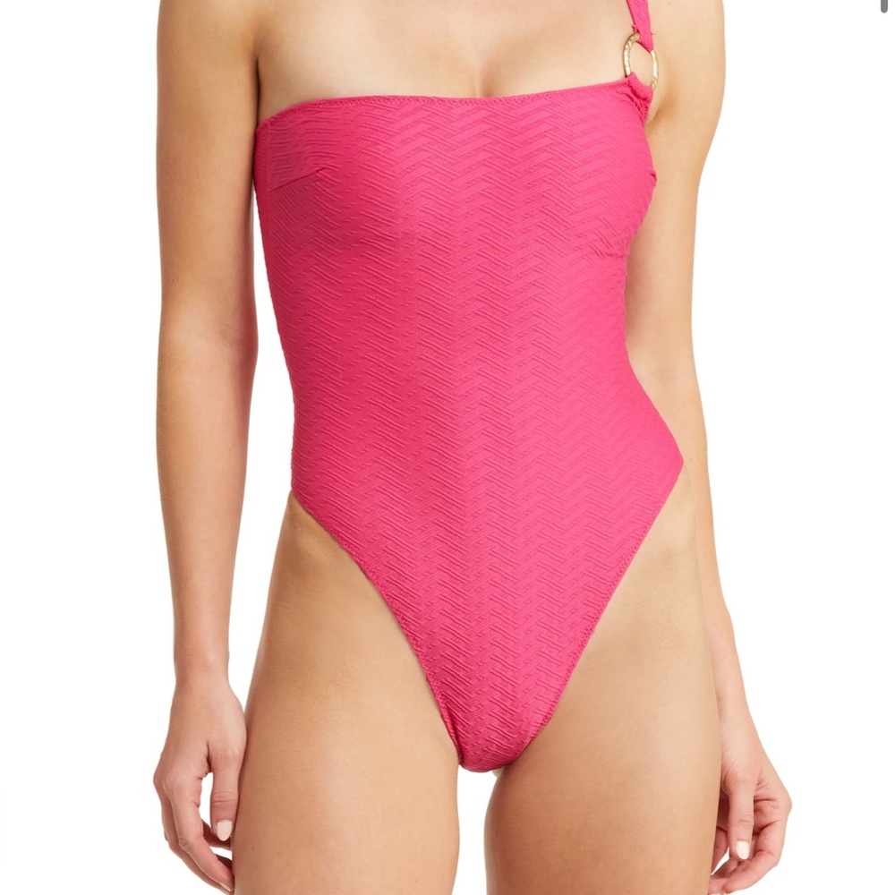 Yellow The Label Dionne Textured One Piece Swimsuit